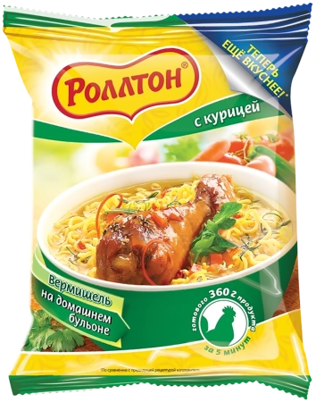 Вермишель РОЛЛТОН На домашнем бульоне с курицей