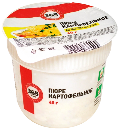 Картофельное пюре  Б/п 365 дней со вкусом курицы