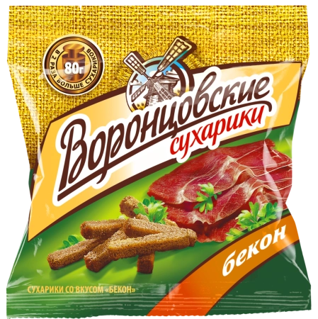 Сухарики ВОРОНЦОВСКИЕ ржано-пшеничные, со вкусом бекона