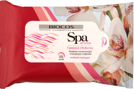 Салфетки влажные BIOCOS SPA, 15шт